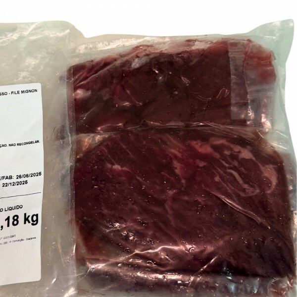 Filé Mignon Fatiado - Carne Congelada de Bovino sem Osso - 1,12kg - 160g