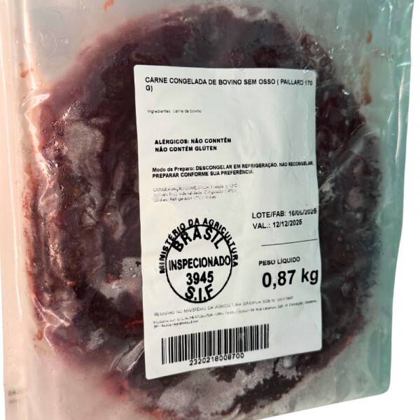 Paillard - Carne Congelada de Bovino sem Osso - 870g - 170g