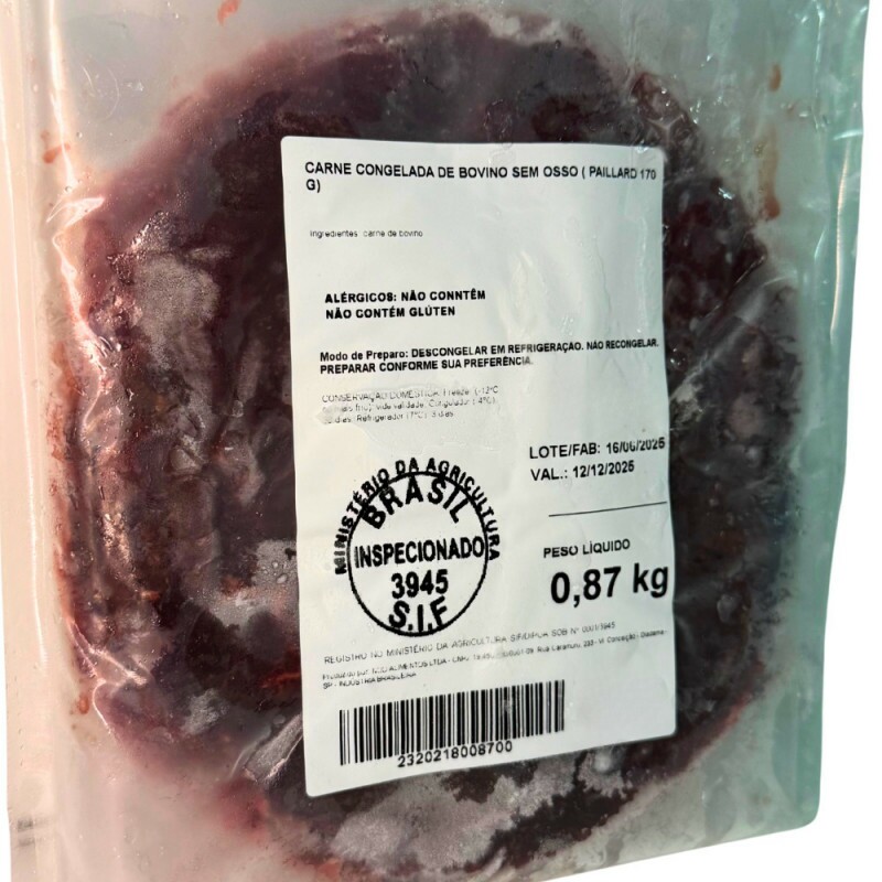 Paillard - Carne Congelada de Bovino sem Osso - 870g - 170g