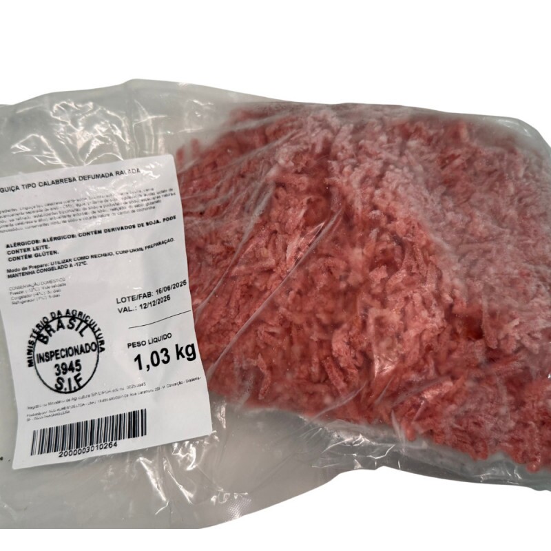 Linguiça Ralada Mista Cozida e Defumada - 1kg
