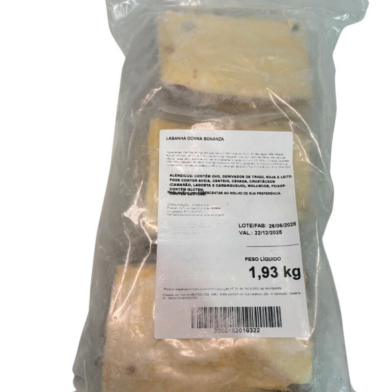 Lasanha de Carne Com Requeijão Cremoso Pct 6 Un