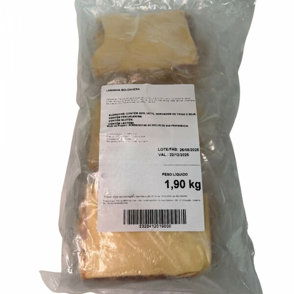 Lasanha Bolonhesa Tradicional Pct 6 Un