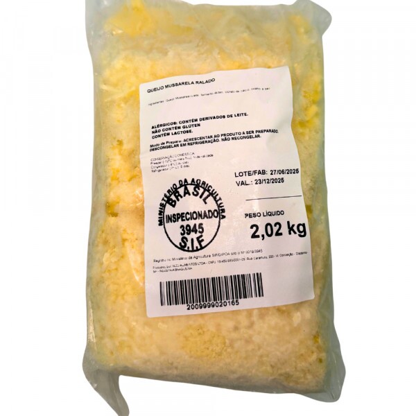 Queijo Mussarela Ralado - 2kg