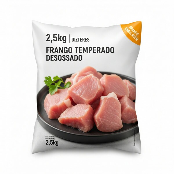 Filé de Frango - Carne Temperada Congelada De Frango Sem Osso - 2,5Kg