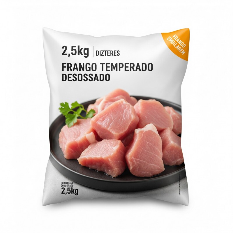 Filé de Frango - Carne Temperada Congelada De Frango Sem Osso - 2,5Kg