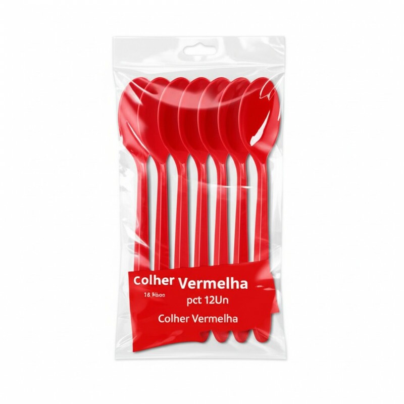 Colher Vermelha Pct 12Un Colher Vermelha Pct 12Un
